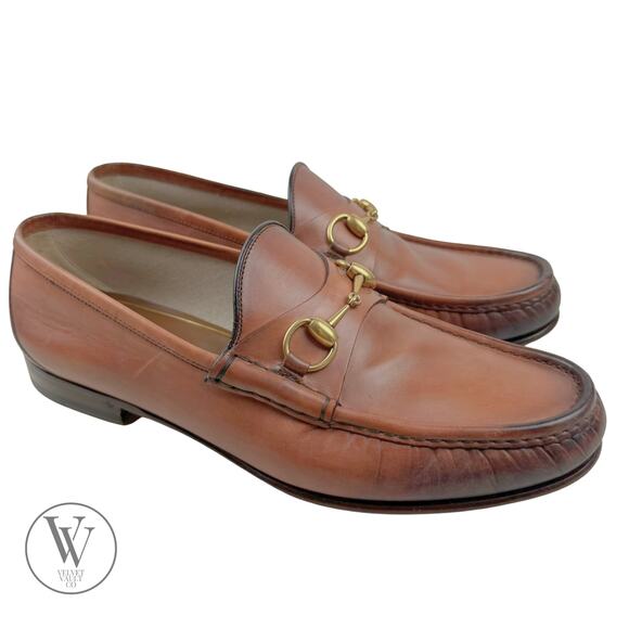 GUCCI Brown Leather 1953 Roos Classic Horsebit Loafer Mens 10 ITALY - Picture 2 of 11